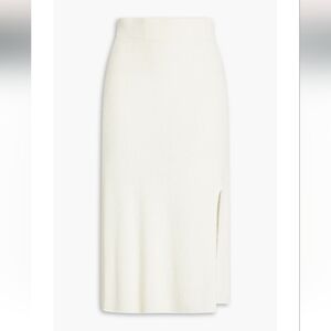 RAG & BONE Soleil ribbed cotton-blend midi skirt in Off White